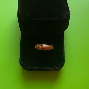 [Hidalgo] Authentic 18K White Gold & Enamel Band